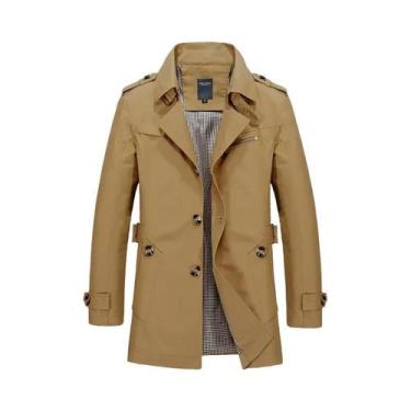 Imagem de Casaco Trench Casual Para Homens Em Tamanho Grande, Marca De Moda, Com