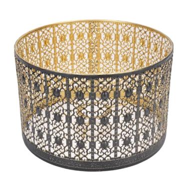 Imagem de TOPINCN Abajur de Metal, Abajur Decorativo Moderno de Ferro Oco Com Difusão de Luz Superior para Lâmpadas E27 E14 Luz de Teto de Mesa