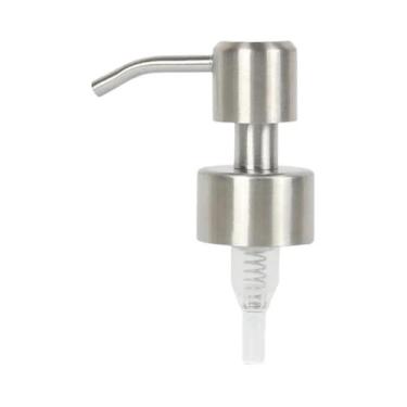 Imagem de Dispensador De Sabão Em Aço Inoxidável Preto Prata Com Bomba De 11cm, 