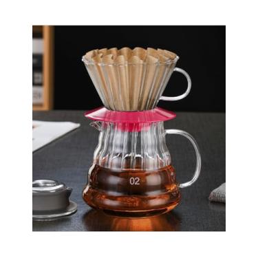 Imagem de Filtro de café em forma de cesta de papel de cor natural, 50 folhas para servir diariamente sobre café