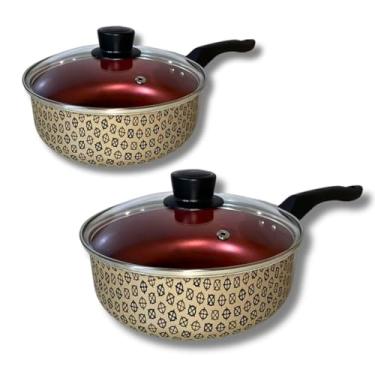 Imagem de Kit Panelas Marcolar N16 E 18 Antiaderente com Tampa de vidro