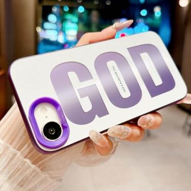 Imagem de HYUEKOKO "GOD HAS A Plan for You, capa de telefone para iPhone 16e, linda estampa de letras de moda, design estético, capa simples, TPU macio, fina, à prova de choque para meninas, mulheres e homens