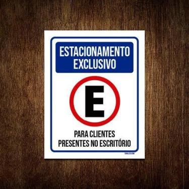 Imagem de Kit 10 Placas Estacionamento Exclusivo Clientes Escritório - Sinalizo.