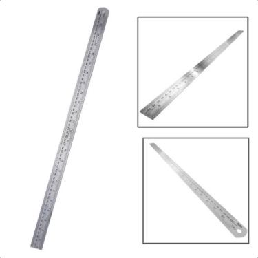 Imagem de Régua Em Aço Inox Escala Mm e Pols 60cm 24 Pols - EDA