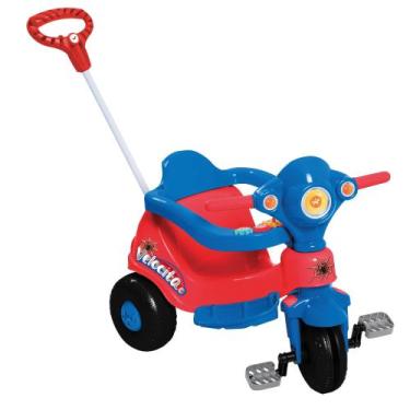 Imagem de Triciclo Infantil Velocita Vermelho com Pedal e Empurrador Calesita - 