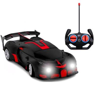 Imagem de Carro Controle Remoto Esportivo Recarregável com Faróis e Pneus Emborr