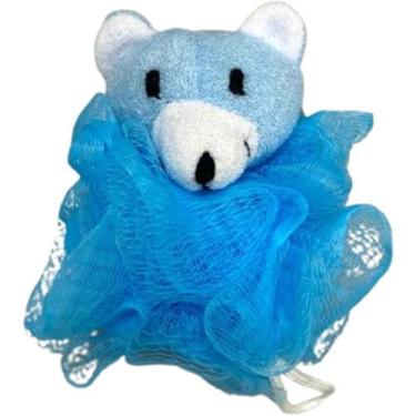 Imagem de Esponja de Banho Infantil 10cm 100%Poliéster - Home&Cia, Azul