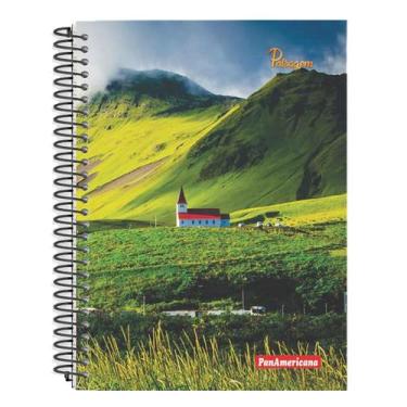 Imagem de Caderno 1/4 espiral 96 fls capa dura Paisagem PanAmericana Cor:Catedra
