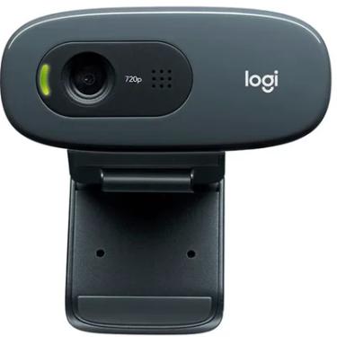 Imagem de Webcam Logitech C270 HD, 720p, Microfone Integrado, USB 2.0 com 3MP - Cinza/Preta