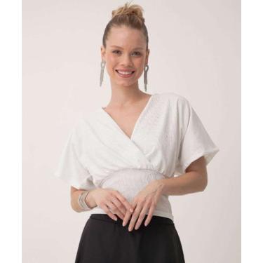 Imagem de Blusa Feminina Transpassada Textura Brilho Lurex Maris-61056 - Marisa,