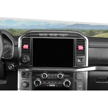 Imagem de Jimen Compatível com Ford F150 2021-2025, 4 peças de acabamento da tampa da saída de ar CA do console central (rosa)