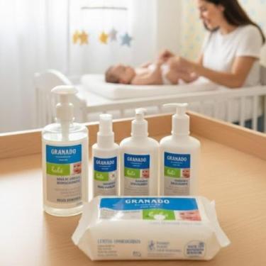 Imagem de Kit Completo Granado Dermocalmante Bebê 5 Itens  Higiene, Hidratação e