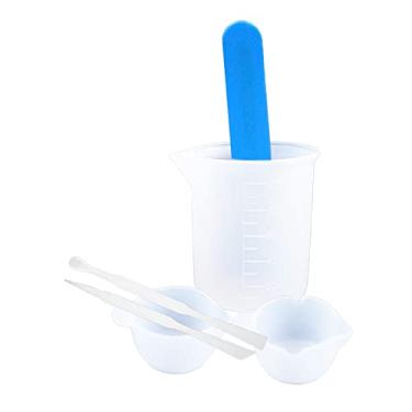 Imagem de Kit de Ferramentas com 6 Copo Medição Silicone para DIY Palitos Mistura e Colher Resina Epóxi Moldes Fabricação Joias Projetos Artesanato Adultos Iniciantes