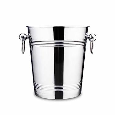 Imagem de Balde de gelo 5L Baldes de gelo para festas em casa, material de aço inoxidável com rosto espelhado, balde de champanhe bem feito mantém o gelo congelado por mais tempo, para festa de Natal