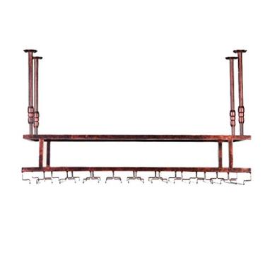 Imagem de Moldura de copo de vinho de vidro rack de vinho de ferro forjado, altura e espaçamento ajustáveis, rack de vinho multifuncional, rack de copo de vinho, adequado para bar KTV sala de estar prateleiras