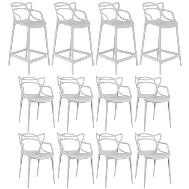 Imagem de Loft7, Kit 8 cadeiras + 4 banquetas médias Masters Allegra