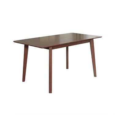 Imagem de U5GAAALPPQ9 Mesa de jantar retrátil, mesa de cozinha, mesa de folhas caídas para pequenos espaços, carvalho, madeira maciça, extensível, mesa de cozinha retangular, mesa de jantar interna e externa