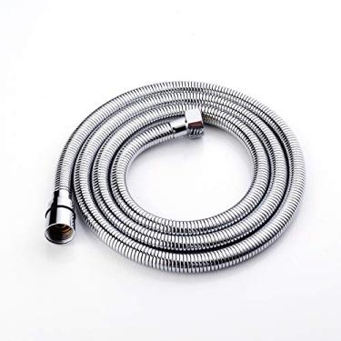 Imagem de Acessórios de chuveiro de mão quadrados de banheiro, latão sólido, acabamento cromado montado na parede, mangueira de chuveiro (cor: suporte de chuveiro) (mangueira de chuveiro)