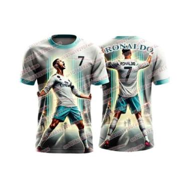 Imagem de Camiseta De Futebol Masculina 3D Impressa Do Ronaldo, Respirável, Com 