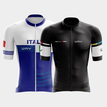 Imagem de Combo 2 Camisas Premium de Ciclismo Masculinas Manga Curta Respirável Proteção Uv-Masculino