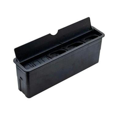 Imagem de Caixa Embutir Para Mesa Móveis Com 03 Tomada 10/20a New Slim Preta Com