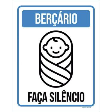 Imagem de Placa De Sinalização - Berçário Faça Silêncio 36X46