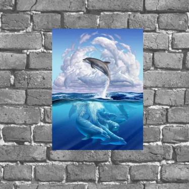 Imagem de Placa Decorativa De Parede Golfinhos 18X27Cm