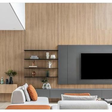 Imagem de Papel de Parede Madeira Ripado Mármore Adesivo Lavável 5m 10m 15m 20m AutoColante Sala Quarto Móveis(Madeira Freijó,15 Metros (3 rolos))