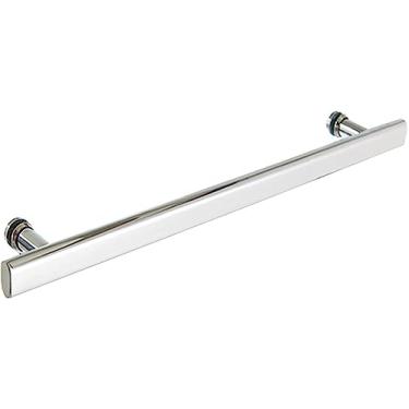 Imagem de BAZAC Puxador de porta de vidro para porta de chuveiro, maçanetas deslizantes de aço inoxidável, barra de toalha única, 440 mm