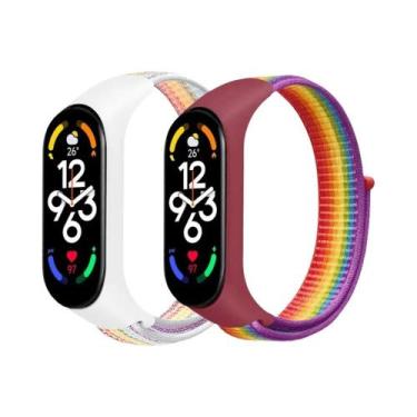 Imagem de Correias De Substituição De Nylon Ajustáveis para Xiaomi Mi Band 7 6 5