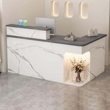 Imagem de Mesa de recepção, recepção, recepção pequena, balcão de loja, mesa de recepção em forma de L, balcão de caixa, balcão de recepção, mesa de recepção de salão, mesa de recepção em pé, mesa de recepção