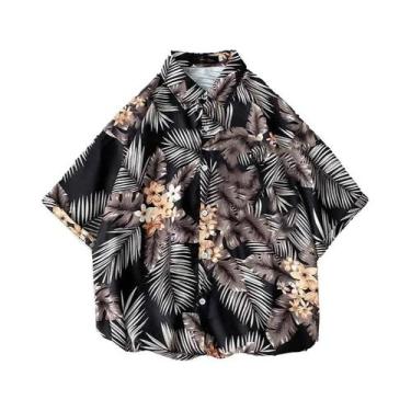 Imagem de Camisas Havaianas Masculinas De Verão Com Estampa 3D De Panda, Soltas,