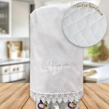 Imagem de Capa De Galão De Água 20 Litros Bordada Com Renda Guipir Artesanal Pro