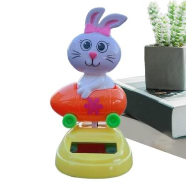 Imagem de Bonecos dançantes movidos a energia solar | Decoração colecionável de brinquedo de coelho, coelho alimentado por energia solar, estatuetas dançantes - para carro, escritório, mesa, lembrancinhas de