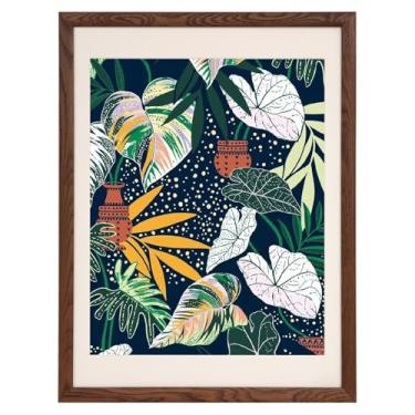 Imagem de Zibrelte Porta-retrato de madeira de carvalho marrom 61 x 91 cm - fosco para fotos, pôsteres ou impressões de 50 x 76 cm, moldura de pôster grande para parede de galeria