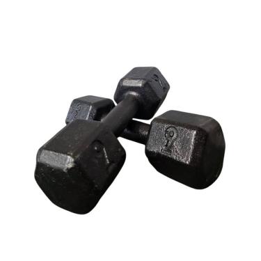 Imagem de Par Halter Sextavado Ferro 9Kg