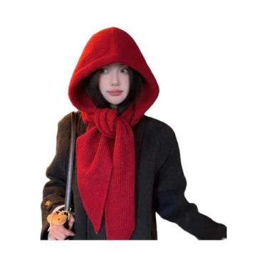 Imagem de Gorro Balaclava Feminino Quente E Grosso Com Cachecol Integrado - Aces