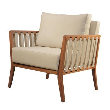 Imagem de Poltrona Helena Luxo Madeira Maciça Castellar Móbile Veludo Bege Claro Veludo Bege Claro