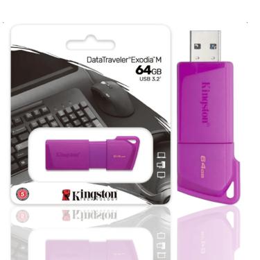 Imagem de Pen Drive Kingston DataTraveler Exodia M USB 3.2 64GB Roxo