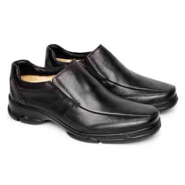 Imagem de Sapato Masculino Couro Elástico Calce Fácil Conforto Casual - Franca B