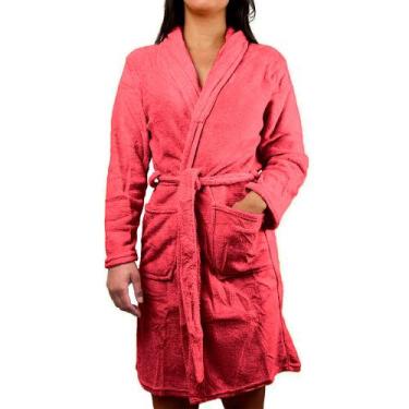 Imagem de Kimono Felpudo Unisex Roupão Microfibra Macio Pós Banho - Camesa, Rosa