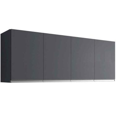 Imagem de Armário Aéreo Cozinha Adriana 4 Portas 150 Cm Cinza