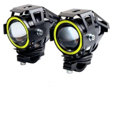 Imagem de Farol De Milha Angel Eye Led Moto Carro Luz Azul Par