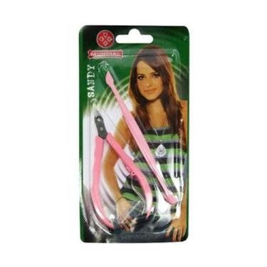 Imagem de Alicate De Cutícula Rosa Sandy Jr Com Espatula Mundial