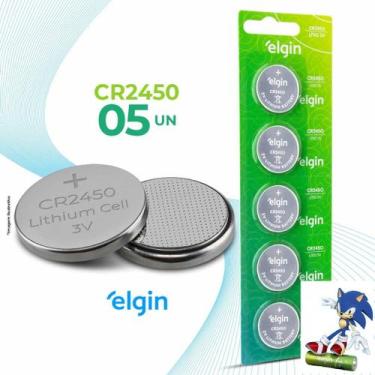 Imagem de 05 Bateria Pilha Elgin Cr2450 3v Moeda Botão Litio 1 Cartela