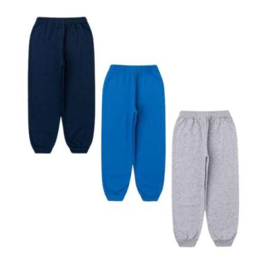 Imagem de Kit 3 Calças De Moletom Juvenil Infantil Inverno Menina Menino - TGS C