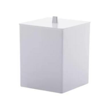 Imagem de Lixeira Quadrada de Acrílico Preto Bagno 7L - paramont plastico, Branc