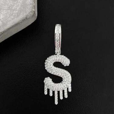 Imagem de Pingente Masculino Letra Cravejada em Zircoia Banhado Prata 925 - Trop