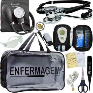 Imagem de Kit Enfermagem + Aparelho Medidor Glicose Completo Premium - Love Saud