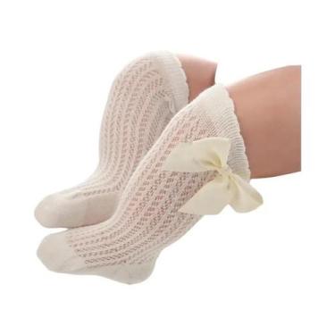 Imagem de Meias De Algodão Tricotadas Para Meninas Bebê 0-3T, Meias Longas E Mac